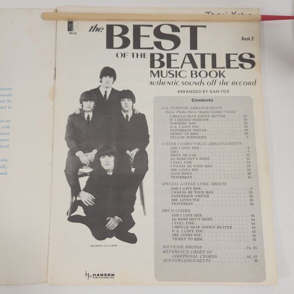 Vintage Beatles Music Book Best Of #2 PB 48 Pages 27 Songs - Picture 3 of 9